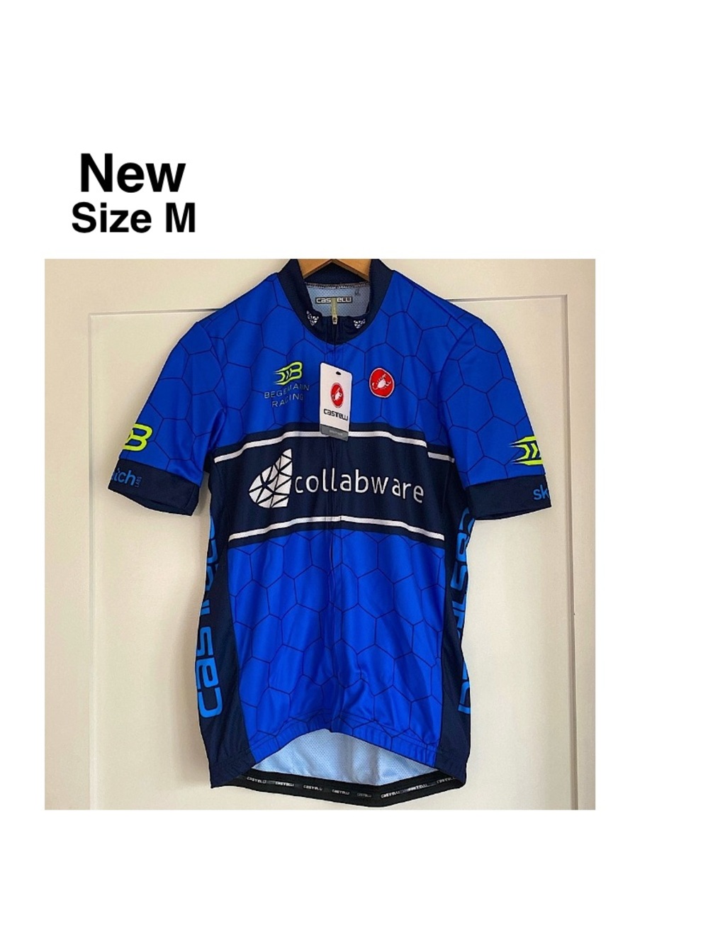 New Castelli collabware Men Size M cycling jersey lightweight Blue with tags⭐️⭐️